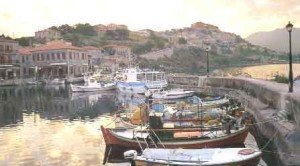 Molyvos view from harbor